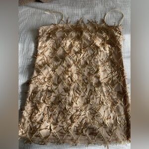 Sequined Gold Mini Dress